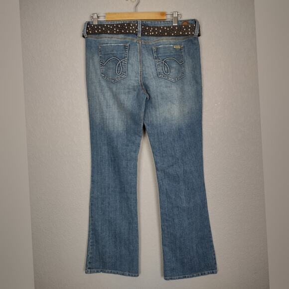 Hint Bootcut Midrise Y2K Jeans With Belt Vintage Stretch Denim Size 13 - Picture 2 of 16